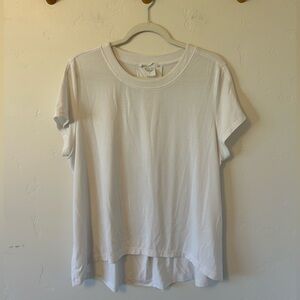 Athleta White Flowy Cap Sleeve Tee Sz Small